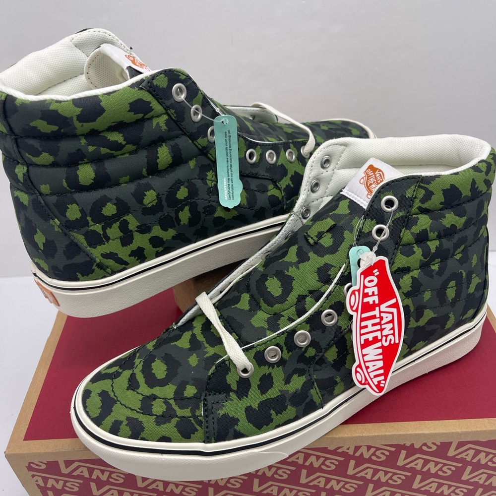 Vans WMNS COMFYCUSH Sk8-Hi Leopard Cactus/Skarab Sneakers Camo High-Tops - Picture 11 of 16